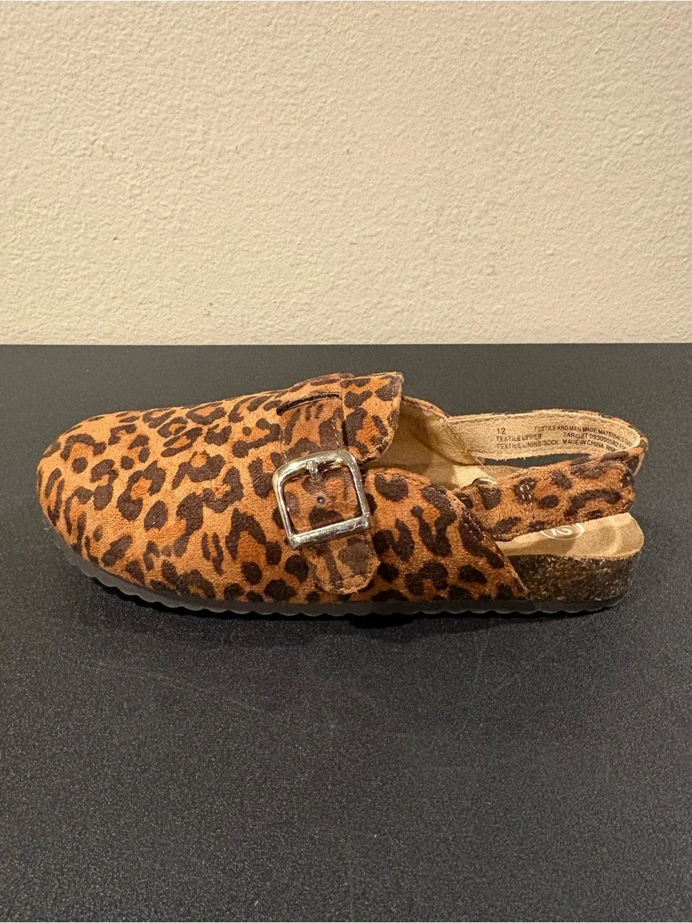 Cat & Jack Toddler Berlin Mule Clogs Sandals Cheetah Print Toddler  Size 12